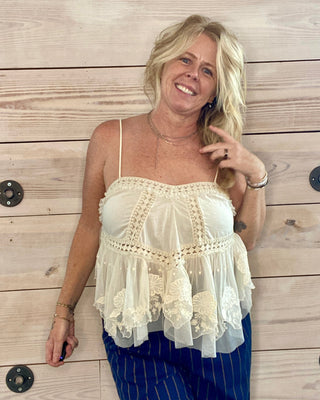 Free People Lace Trim Cami