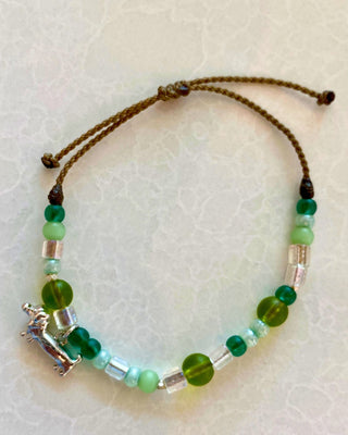 Wiener Dog Charm Sea Glass Bracelet