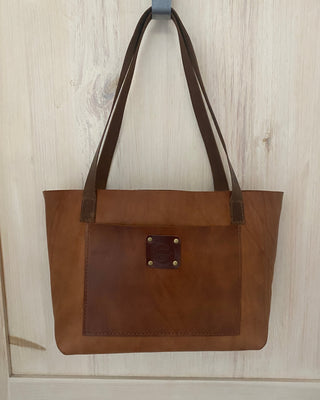 Handmade Brown Leather Tote – Raw & Refined