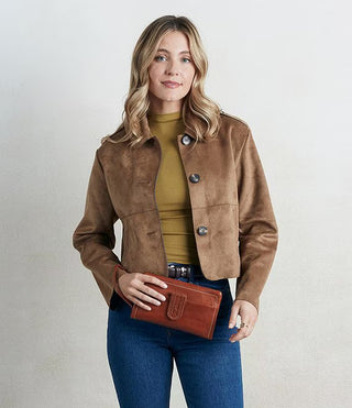 HOBO Evolve Wristlet | Washed Textured Leather