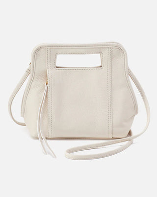 Beige handbag with a strap on a white background