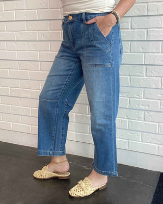 Ashton Dark Wash High Rise Barrel Ankle Jeans
