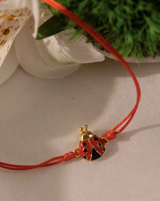Ladybug Bracelet - Thread of Blessings: Yellow Gold