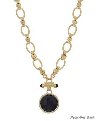 black stone toggle chuncky necklace