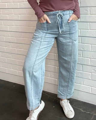 Wild Card Villa Drawstring Barrel Pants