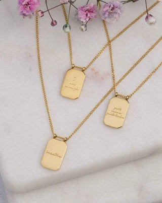 Beautiful Girl, You Can Do Hard Things - Mantra® necklace: Yellow Gold