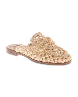 natural raffia woven mule
