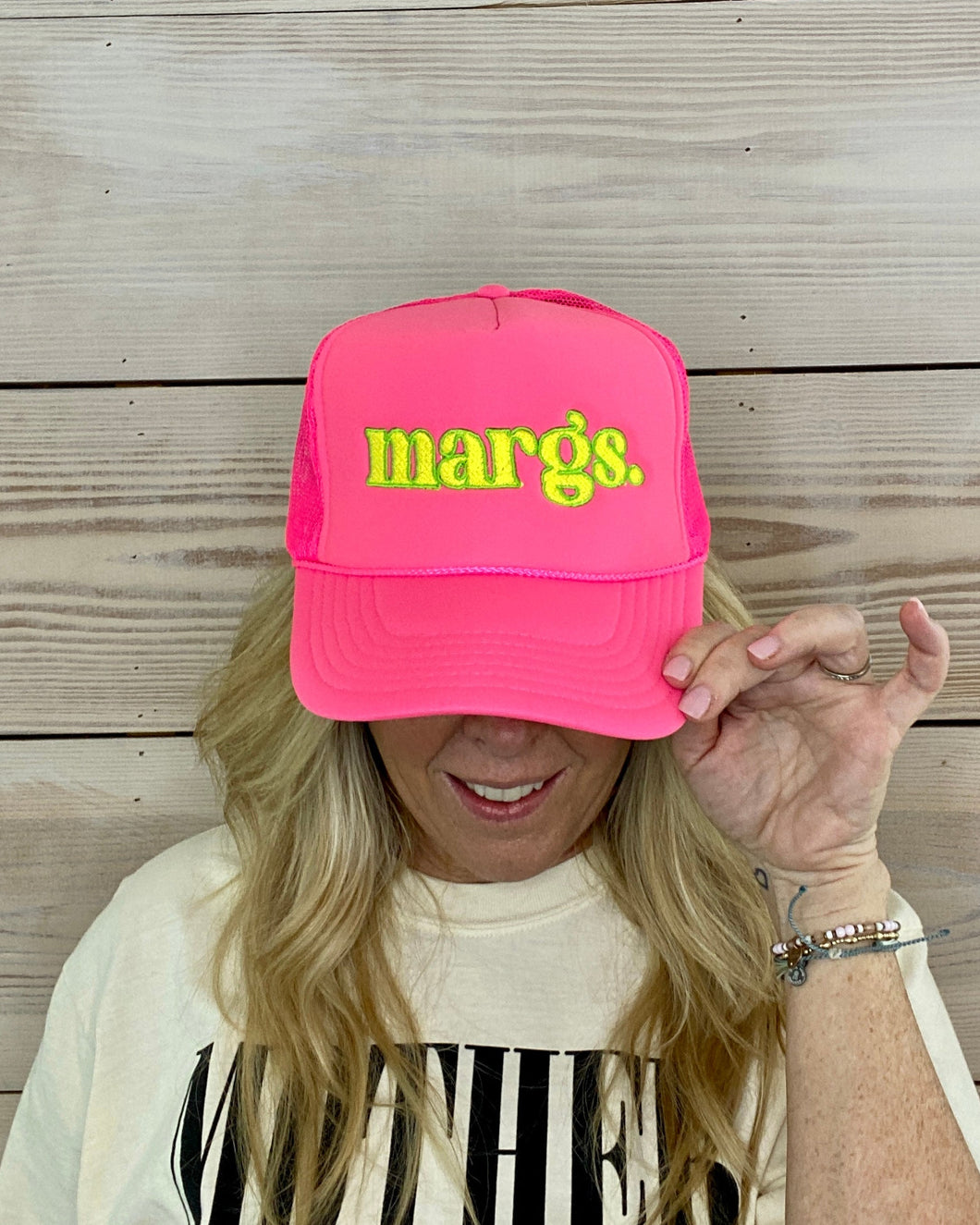Margs Trucker Hat Neon Pink