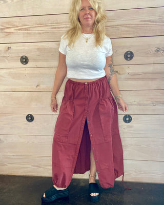 Eloise Maxi Skirt in Maroon