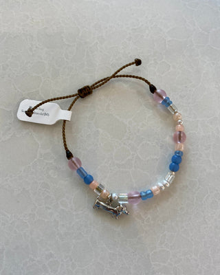Wiener Dog Charm Sea Glass Bracelet