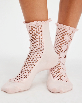 Pink Crochet Socks