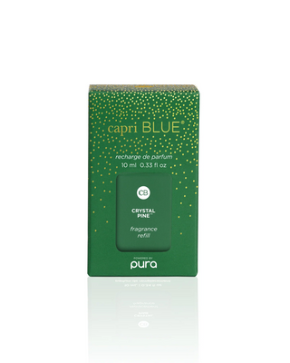 Green capri BLUE refill packaging for pura on a white background