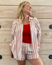 Load image into Gallery viewer, Cabana Red Perfect Linen Striped Top
