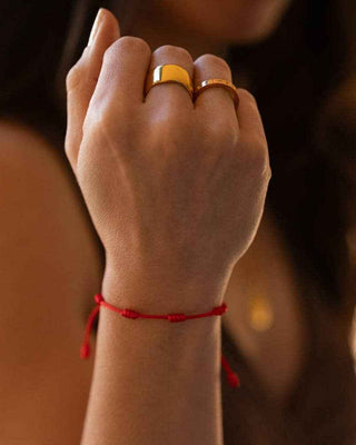 7 Knots of Protection bracelet - inspirational jewelry: Red Silk
