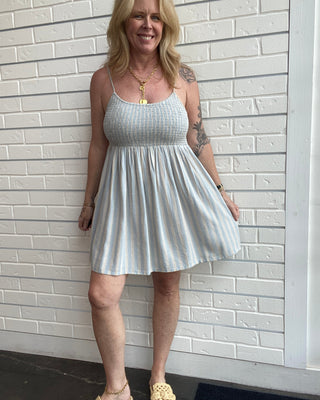 smocked top summer mini dress