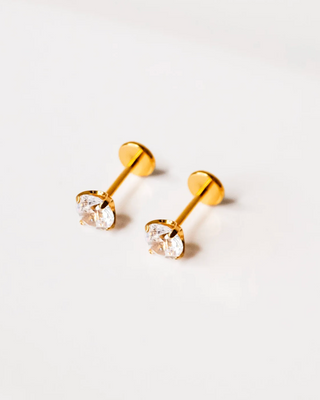 Single - Solitaire Round Titanium Flat Back