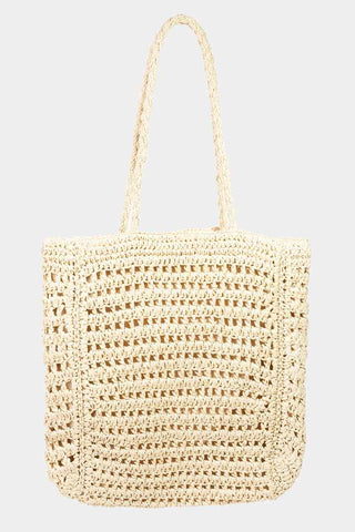 Straw Braided Beach Tote Bag: IV