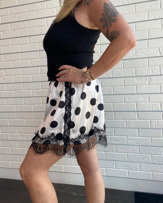 Cosmic Charm Polka Dot Lace Skirt