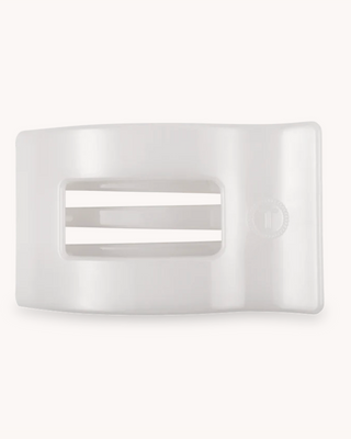 White rectangular hair clip on a white background