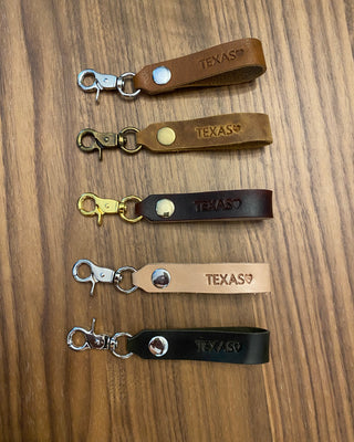 Texas Leather Key Chain For Flood Relief Victims