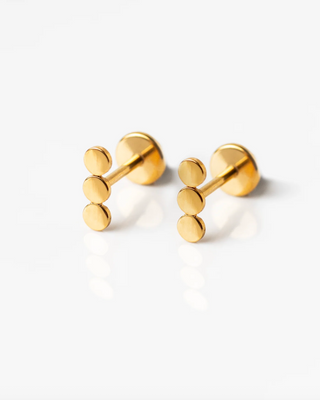 Ellipsis Dotted Bar Flat Back Earrings