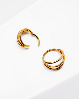 gold hinged earrings