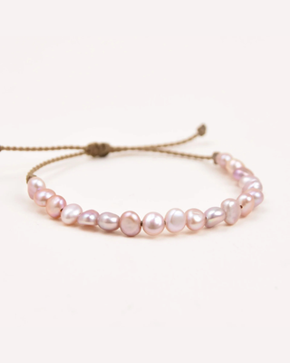 blush pearl  rope bracelet