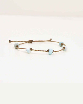 Larimar Rondelle Stone Rope Bracelet