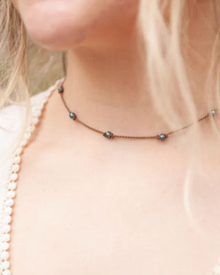 Peacock Pearl Dainty Princess Necklace
