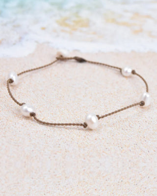 White Pearl Medium Baroque Princess Anklet - Ellipsis Boutique