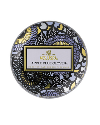 Apple Blue Clover Mini Tin Candle