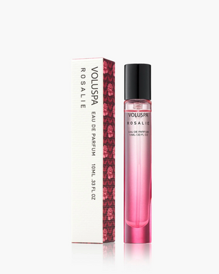 Voluspa Rosalie Eau de Parfum with packaging on a white background