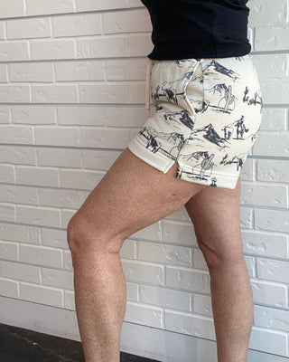 Western Printed Sweat Shorts
