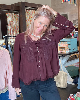 vintage havana wine blouse