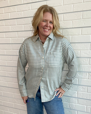 River Plaid Button-Up in Emerald Cove