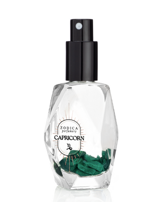 Perfume bottle labeled 'Capricorn' by Zodica Perfumerie on a white background