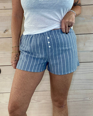 Z Supply Boyfriend Boxer Short - Blue Stripe