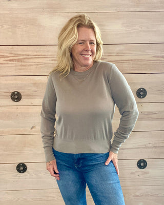 Z Supply Hazy Cotton Layer Sweater in Taupe