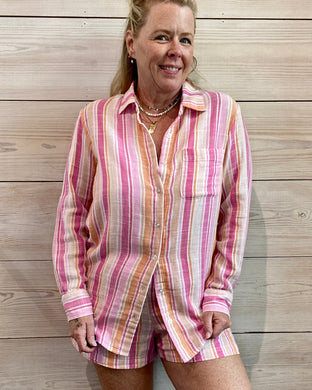 Saturdays Striped Gauze Shirt