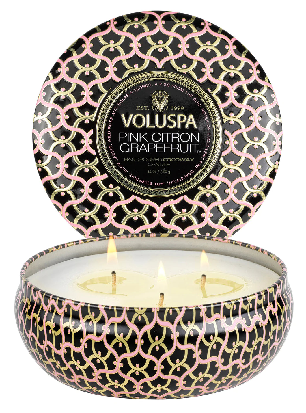 Pink Citron 3 Wick Candle