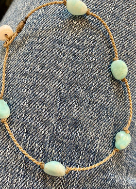 Tula Blue Anklet in Amazonite