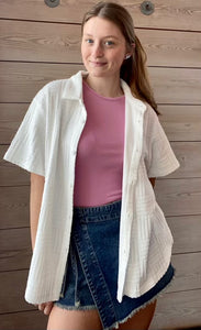White Terry Cloth Top