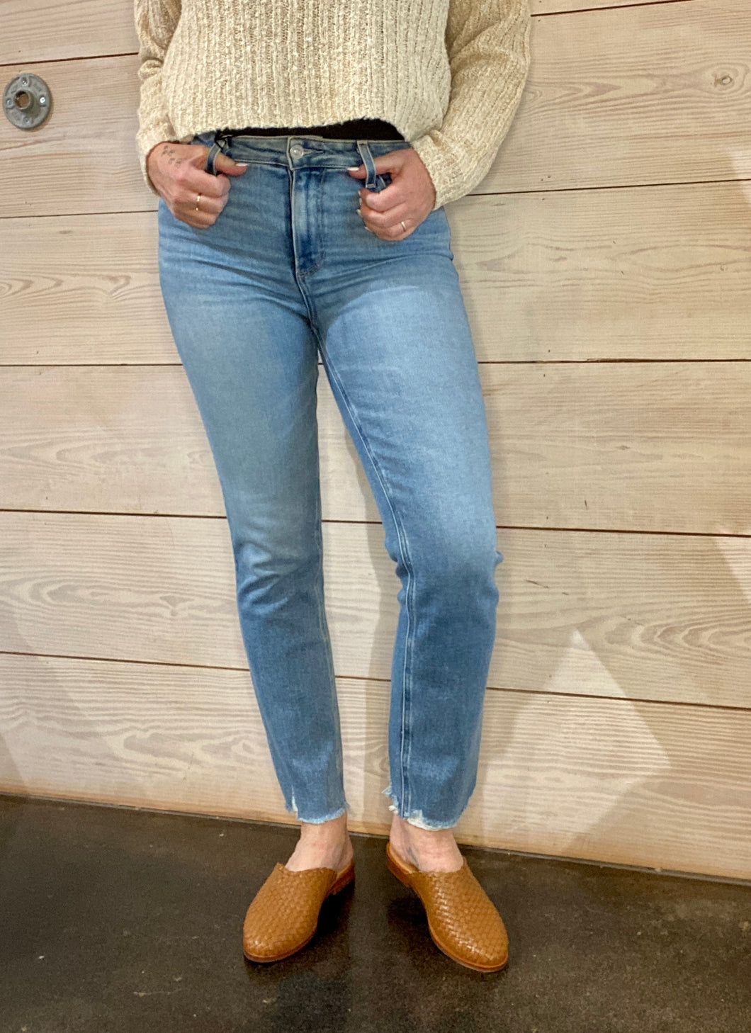Cindy High Rise Straight Jeans