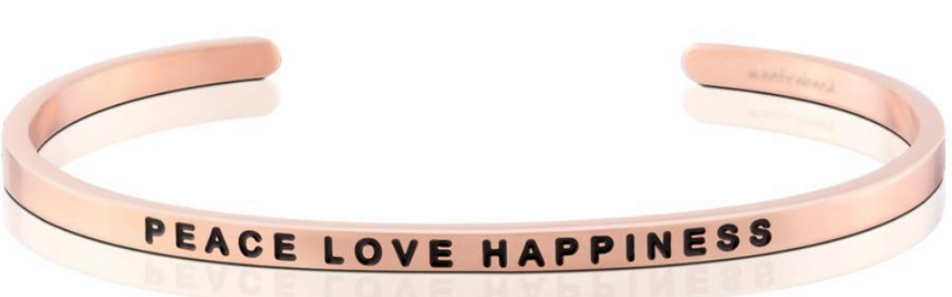 Peace Love Happiness Rose Gold