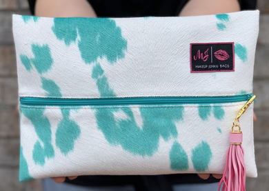 Bonnie and Hide Turquoise Small Makeup Bag