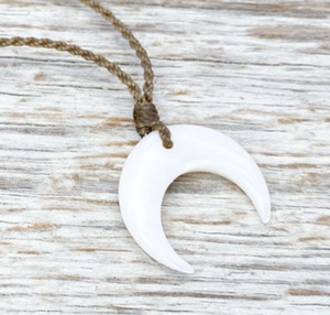 White Mini Crescent Necklace