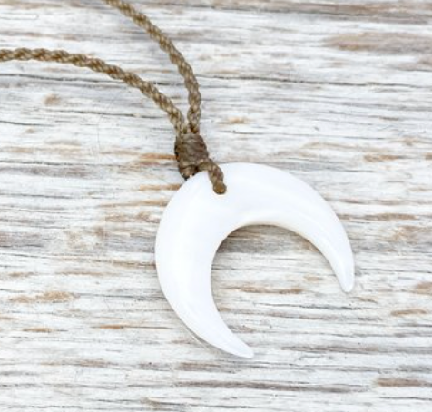 White Mini Crescent Necklace