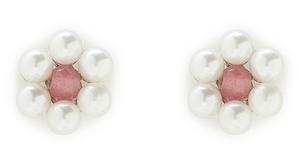 Bitty Pearl Flower Studs