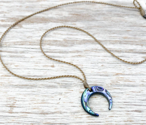 Abalone Petite Crescent Necklace