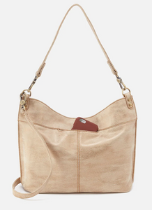 Pier Shoulder Bag in Gold Leaf Metallic Leather